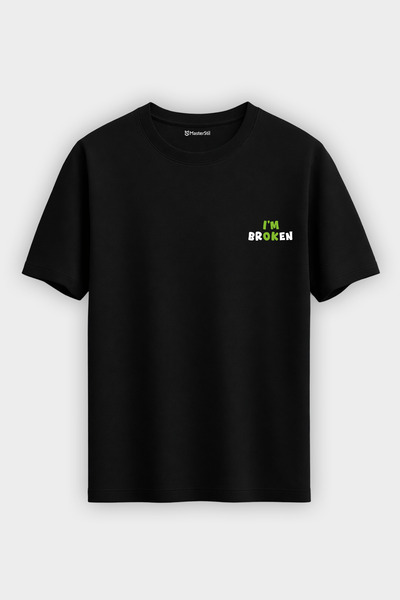 Regular Tasarım T-Shirt Ben Kırık Baskılı Sanatsal Kadın Tişört