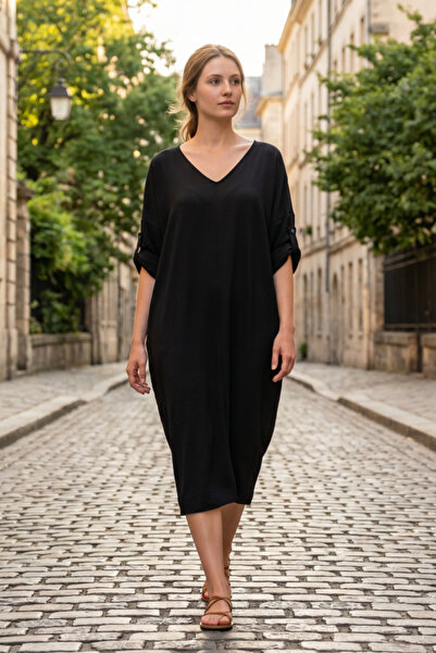 OEM Rochie midi casual pentru femei, cu croială lejeră supradimensionată, dec...