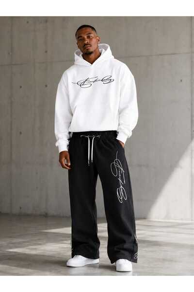 EFFRENATU Oversized Hooded Sweatshirt Set - Face and All-Over Surface Print, ...