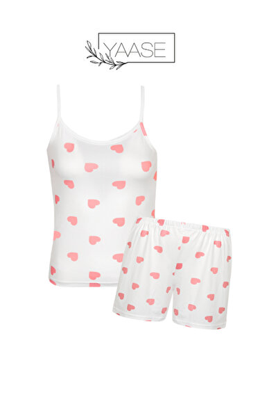 YAASE Women's Milan Hearted Rope Strap Nightwear Set with Shorts