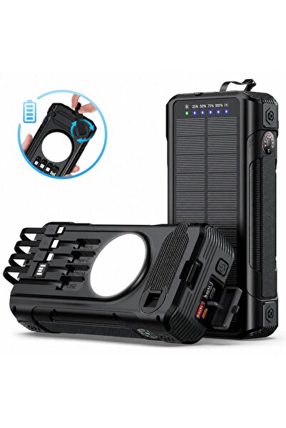 Linomag Ηλιακό Power Bank 40000mAh Linomag ® 4 θύρες USB, 4 ενσωματωμένα καλώ...