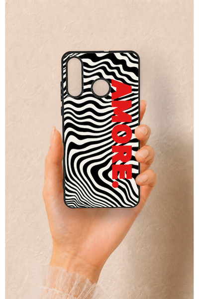 Vip Case Huawei P30 Lite Uyumlu Zebra Amore Desenli Silikon Kılıf