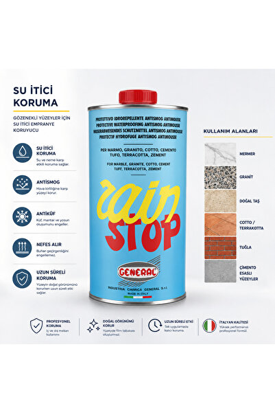 GENERAL Rain Stop Su İtici Emprenye Koruyucu 1 L – Mermer, Granit ve Doğal Ta...