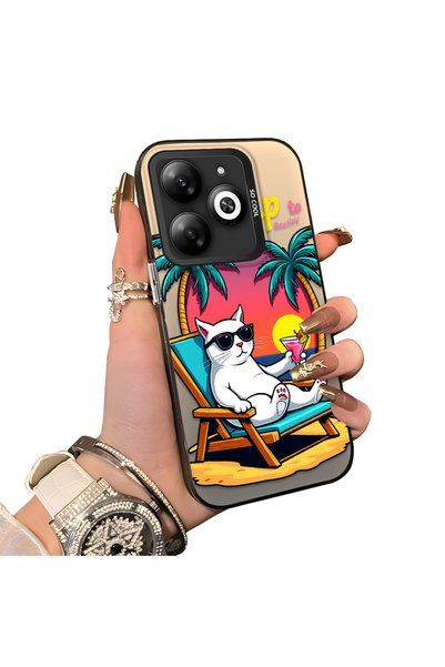 ucuc Tecno Spark 20 Compatible Hard Acrylic Back Silicone Edge Lens Protectio...