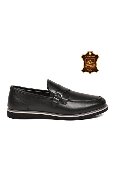Voyager Black Genuine Leather Men's Classic Casual Shoes Loafer 5770 m