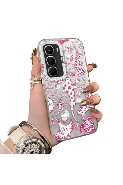 ucuc Infinix Hot 60I Compatible Hard Acrylic Back Silicone Edge Lens Protecti...