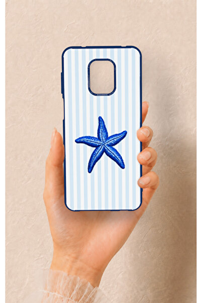 Vip Case Redmi Note 9 Pro 9S Uyumlu Mavi Deniz Yıldızı Desenli Silikon Kılıf