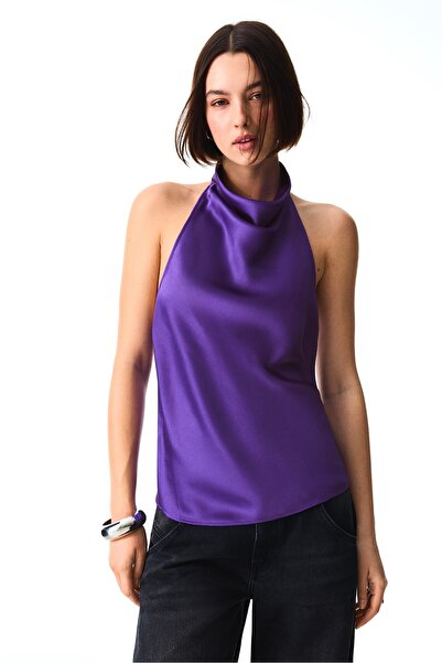 Bershka Drapeli saten top