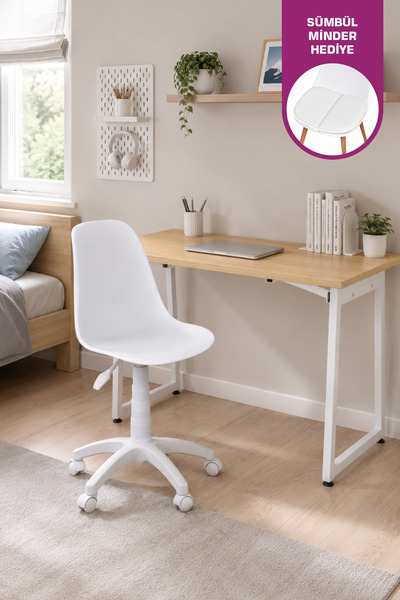 VİLİNZE Biga Çalışma Ofis Masası ve Eames Çalışma Ofis Sandalyesi Set - 60x12...