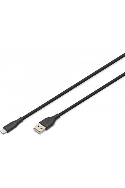 Digitus Καλώδιο USB-A σε Lightning 12W Μαύρο 1μ (AK-600108-005-S)