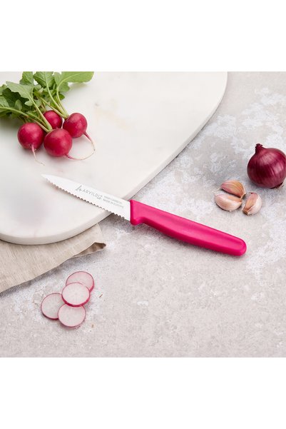 Aryıldız Solo Tırtıklı Sebze Bıçağı Pembe 10 cm