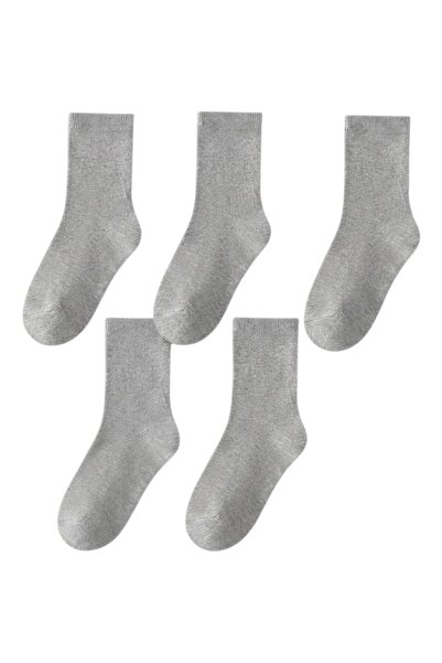 Bidani - Gray Cotton School Socks 5-Pack – Long & Short School Uniform Socks