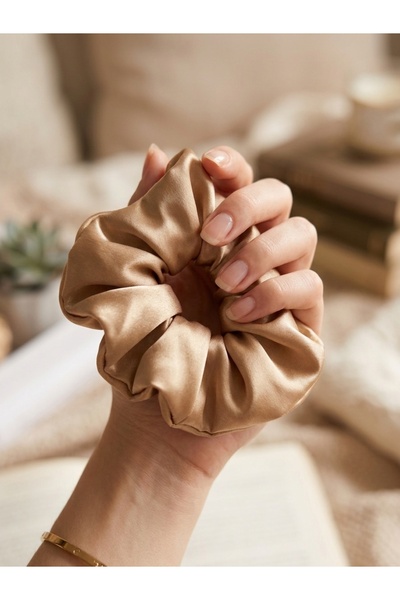 KL HOME Lüks Saten Saç Tokası – Saç Kırmayan İz Bırakmayan Large Scrunchie Topuz Tokası (1ADET)