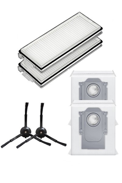 Rovexa Συμβατά με Roborock QRevo Plus: 2 φίλτρα Hepa, 2 μαύρες πλαϊνές βούρτσ...