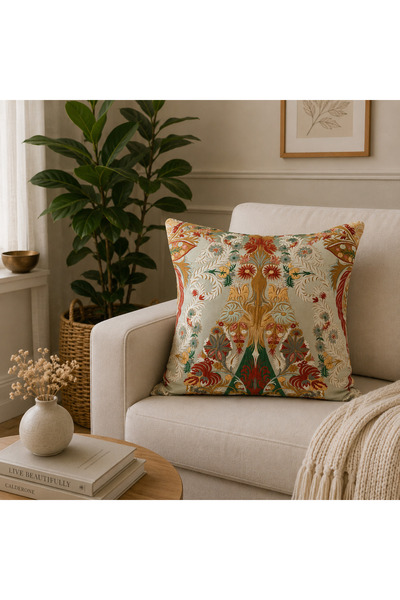 Decamor home Ethnic Pattern Satin Throw Pillow Cover