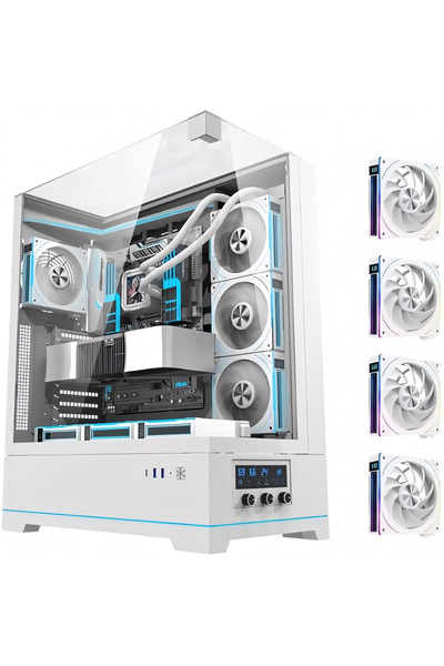 darkFlash DY450L ATX/M-ATX/ITX Gaming Case, 4ARGB Fans, RPM Display, Up to 48...
