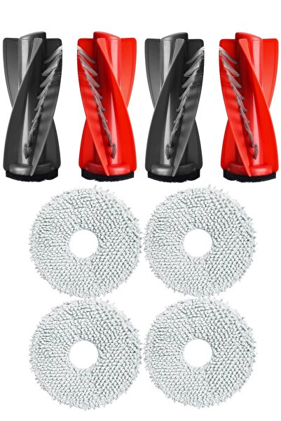 Rovexa Roborock Qrevo Curv Compatible 2 Main Brushes 4 Mop Fiber Mops