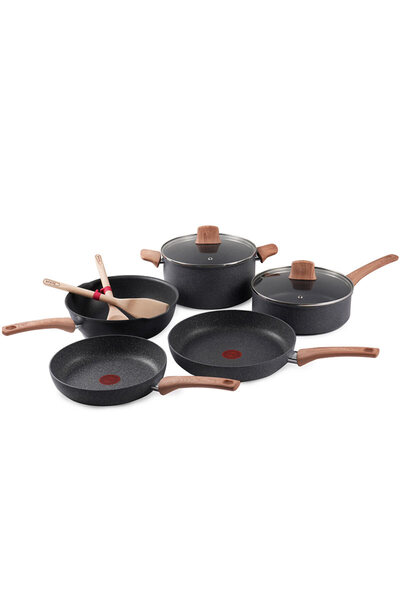 TEFAL G26693-82 5 Parça Tencere + 2 Tahta Kaşıklı Naturel Set
