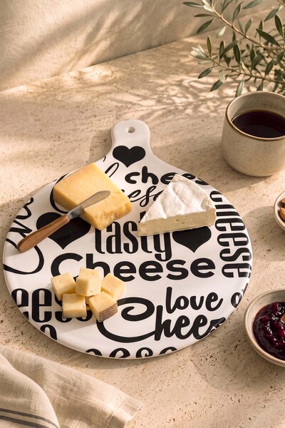 Rivaİstanbul Cheese Keraart Tasty Cheese Presentation Plate 26 cm