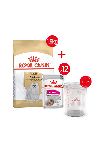 Royal Canin Maltese-Kuru Köpek Maması 1.5kg+Yaş Mama 12*85+Ölçü Kabı
