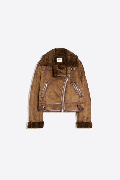 Bershka Kısa suni kürklü biker ceket