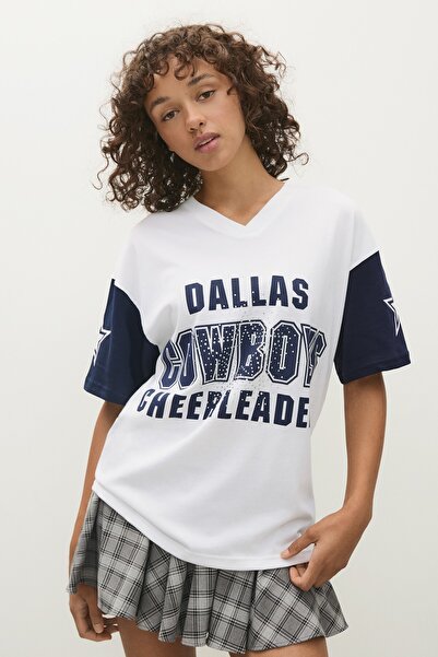 Bershka DALLAS COWBOY CHEERLEADERS kısa kollu tişört