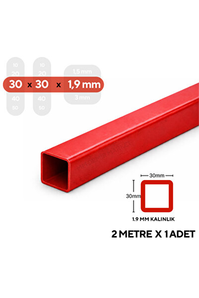 mm demir market 30x30x1,9 mm Boyalı Kutu Profil 2 Metre 1 Adet – Masa Ayağı R...