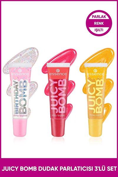 Essence JUICY BOMB Dudak Parlatıcısı 3'lü Set