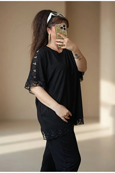 AZRA BUTİK Seturi bluză și pantaloni - Negru - Lung
