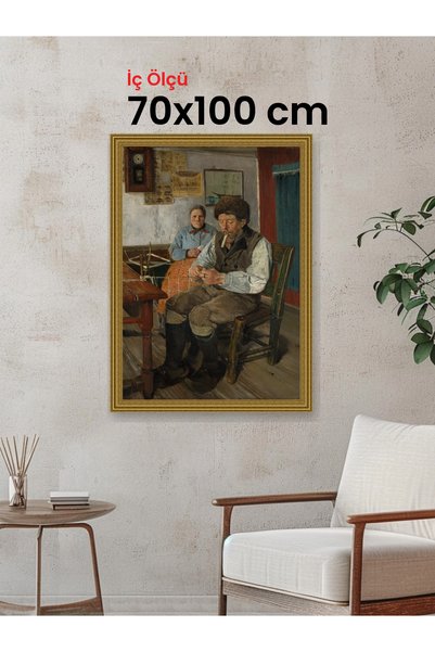 HARS Gallery Klasik Altın Çerçeve 70 x 100 cm Şeffaf Korumalı PVC