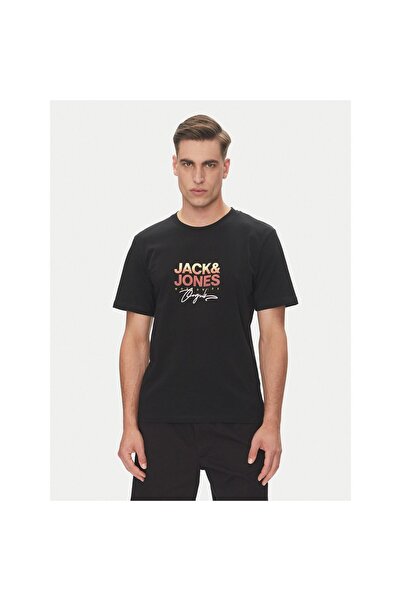 Jack & Jones Tricou Jorcanggu negru pentru bărbați, cu gât crew, Fst Ln 12281...