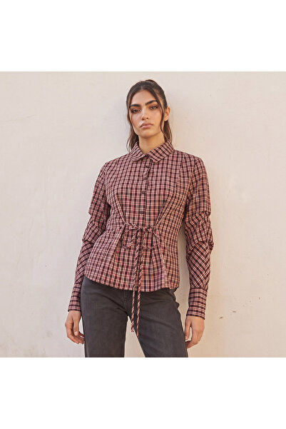 Lee Cooper قميص LS بربطة خلفية ونقشة مربعات