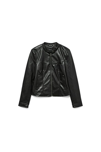 Vero Moda Jachetă de damă din imitație de piele 10331229 Negru