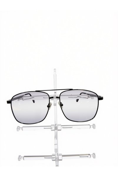 Cool Unisex Çift Köprülü Siyah / Gunmetal Metal Çerçeveli Füme Degrade Camlı ...