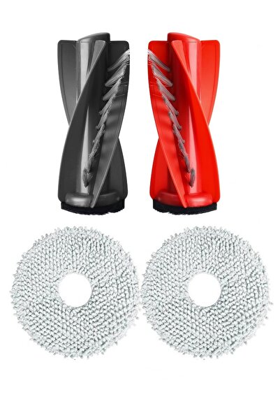 Rovexa Compatibil cu Roborock QRevo Edge, 1 perie principală, 2 mopuri din fibre