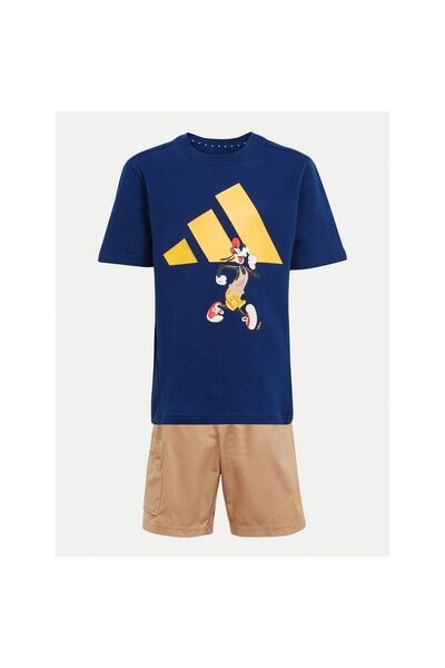 adidas Set unisex pentru copii, tricou și pantaloni scurți JD4548 Bej