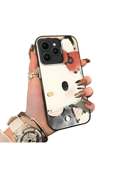 ucuc Tecno Spark 40 Compatible Hard Acrylic Back Silicone Edge Lens Protectio...