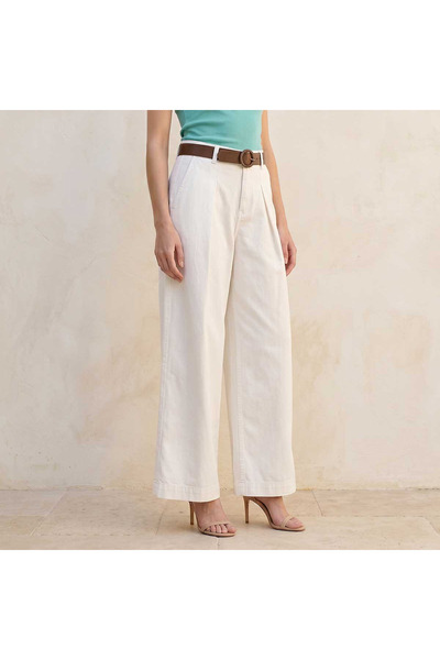 DNM BELTED TENCEL WIDE LEG