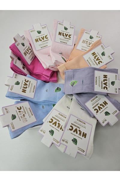 tomrisboutique Kadın Bambu Soket Çorap 12’li Set 6 Renk 2’şer Adet Yumuşak Ne...