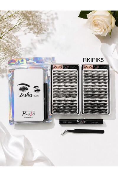 Roesıa Rose Cosmetics Rose Takma İpek Kirpik Seti - Demet Kirpik, Yapıştırıcı ve Cımbız Hediyeli