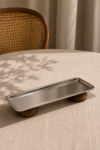 Beige & Stone Plate - Silver-colored - 1