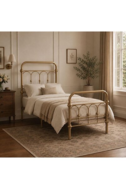SAHABA Metal Baby Bed, Toddler Full Bed Frame, 170x80cm, Classic Design With ...