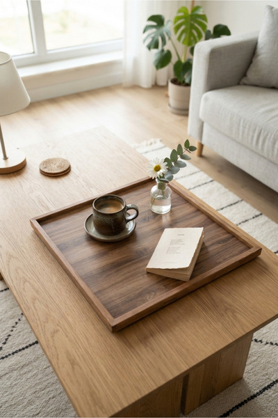 Wooden Factory Tray - Brown - 1