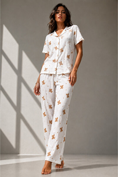 FİT WOMEN Pajama Sets - Cream - Long