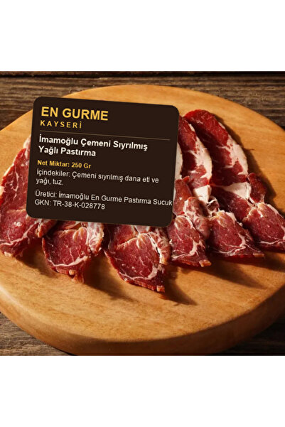 İmamoğlu Çemeni Sıyrılmış Yağlı Pastırma 250 Gr
