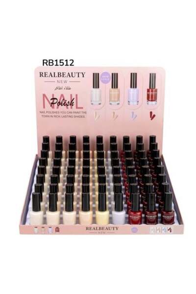 real beauty حامل طلاء الأظافر، 72 قطعة، RB 1512 |   ألوان متنوعة ولمعان يدوم ...