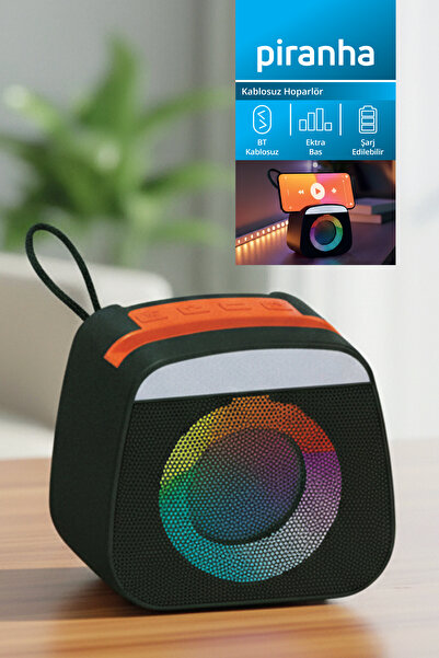 Piranha 7854 RGB Kablosuz Hoparlör | Telefon Standı | TWS Bluetooth | TF Kart...