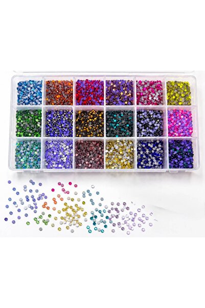 yiğit aksesuar 18 Renk 10.000 Adet Hotfix Ütü Ile Yapışan Taş Ss10(2.5MM) Bed...