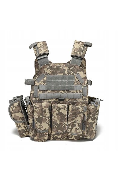 ITIMPORT VESTĂ TACTICĂ MILITARĂ 600D MOLLE, BORSE ȘI HUSE, CAMUFLAJ VERDE