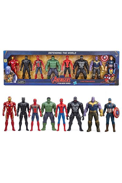 AVENGERS 8-Piece Superhero Action Hero Set – 17cm Titan Hero Series Articulat...